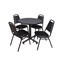 Kobe Kobe Round Table & Chair Set, Wood, Metal, Vinyl Top, Grey TKB30RNDGY29BK - alternate 1